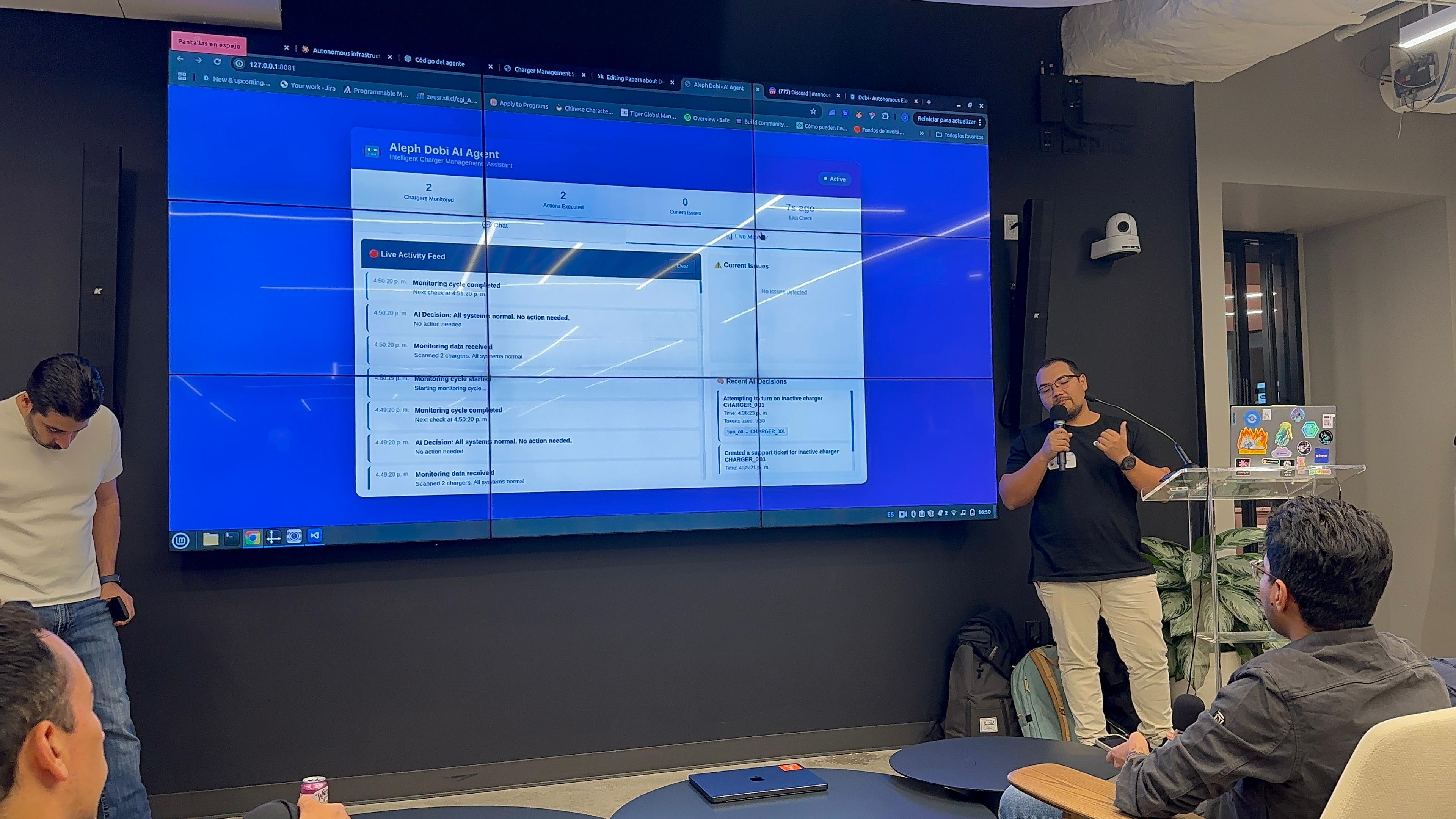 Oscar presenting AI Agents at DOB Machine Day